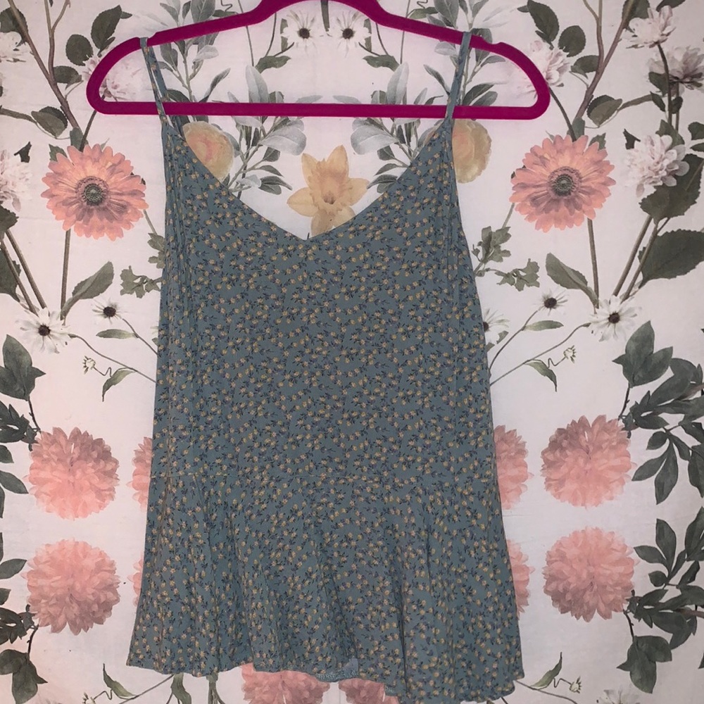 Blue floral tank top